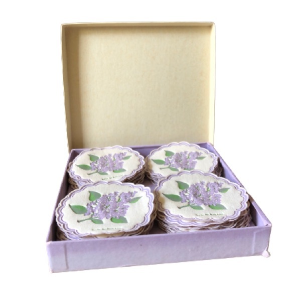 Vintage Lilac Saucermats Paper Coasters FM 260 A Freund-Mayer England Pack of 35 - Picture 4 of 15